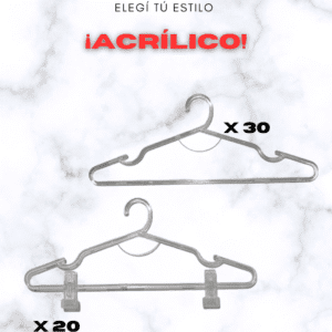 Combo 50u - Acrílicas con y sin ganchos 40cm