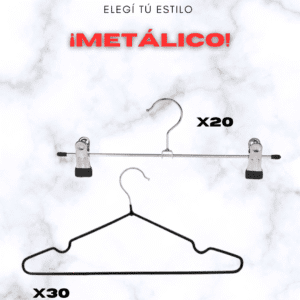 Combo 50u - Metálico con y sin ganchos 40cm y 35cm