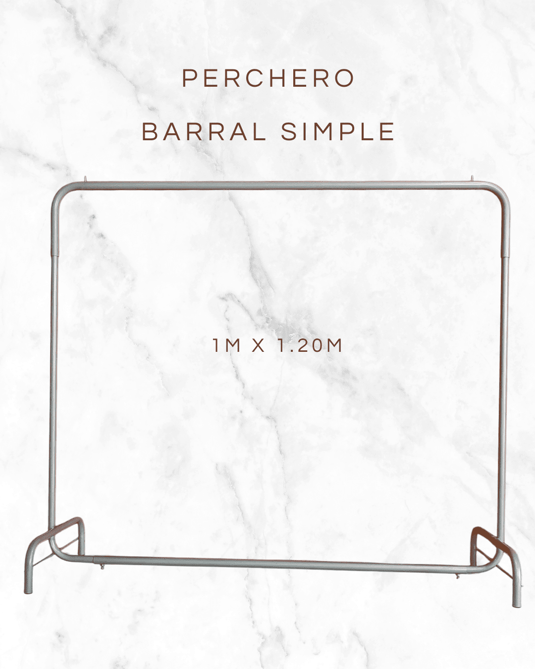 Perchero 1M x 1.20 barral simple sin ruedas