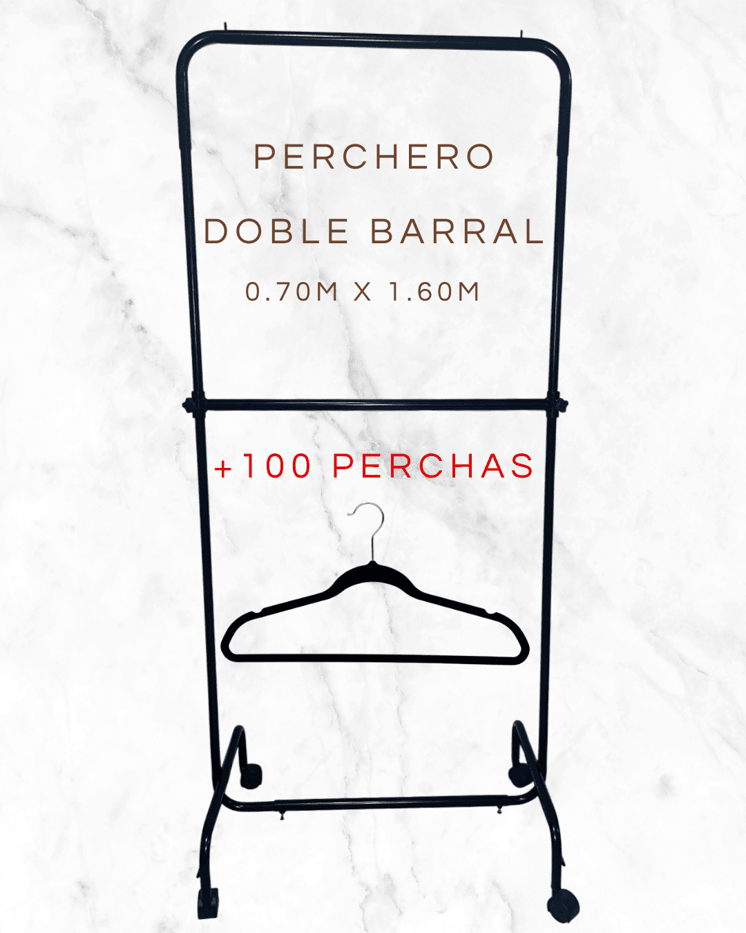 Perchero + Perchas Terciopelo