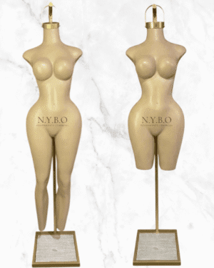 Maniquí Curvy Colgante - Base Dorada