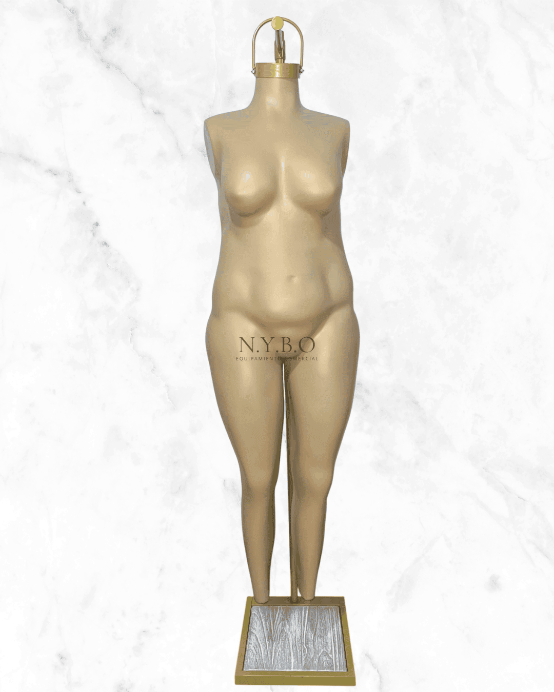 Maniquí Dama colgante Plus Size - Base Dorada